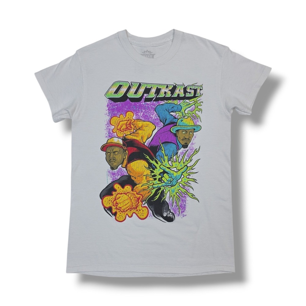Outkast Comic Book Graphic Hip Hop Streetwear White T-Shirt Size Small